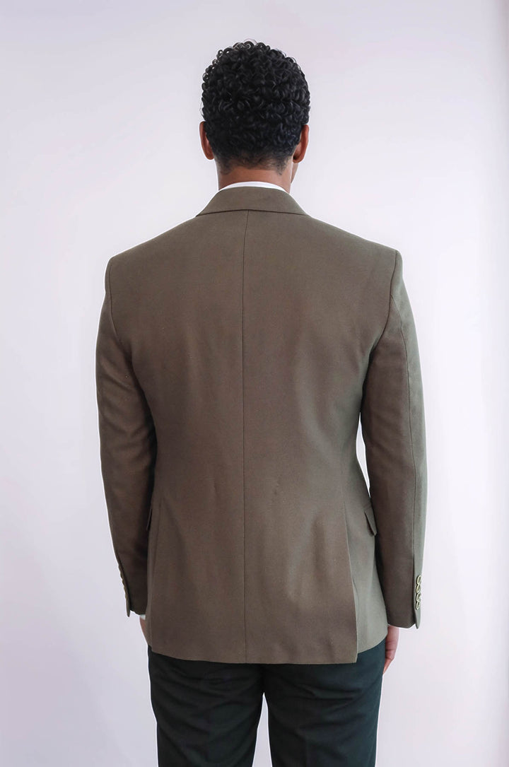 Plain Slim Fit Sport Brown Men Blazer - Wessi