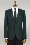 Blazer Texturé Slim Fit Peak Revers Vert Homme - Wessi