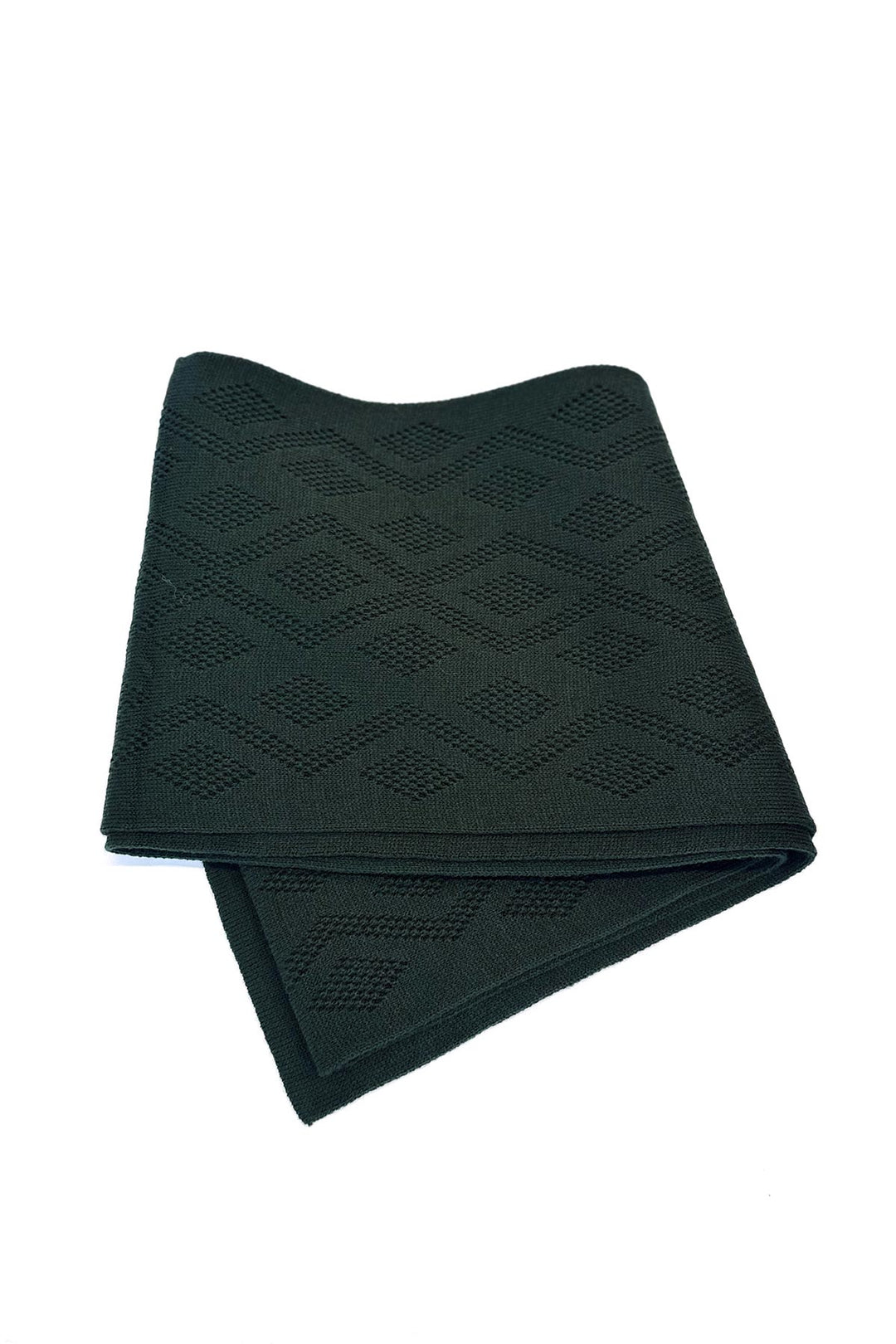 Diamond Patterned Men Green Scarf - Wessi