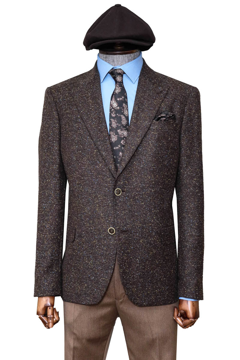 Brown Jacket, Beige Trousers, Blue Shirt, and Paisley Tie - Modern Classic Look  - Wessi