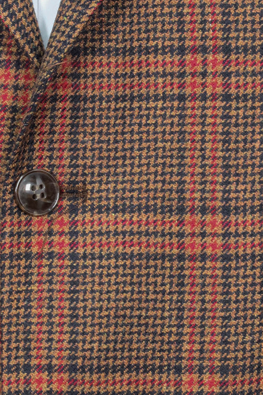 Checked Brown Men Blazer - Wessi