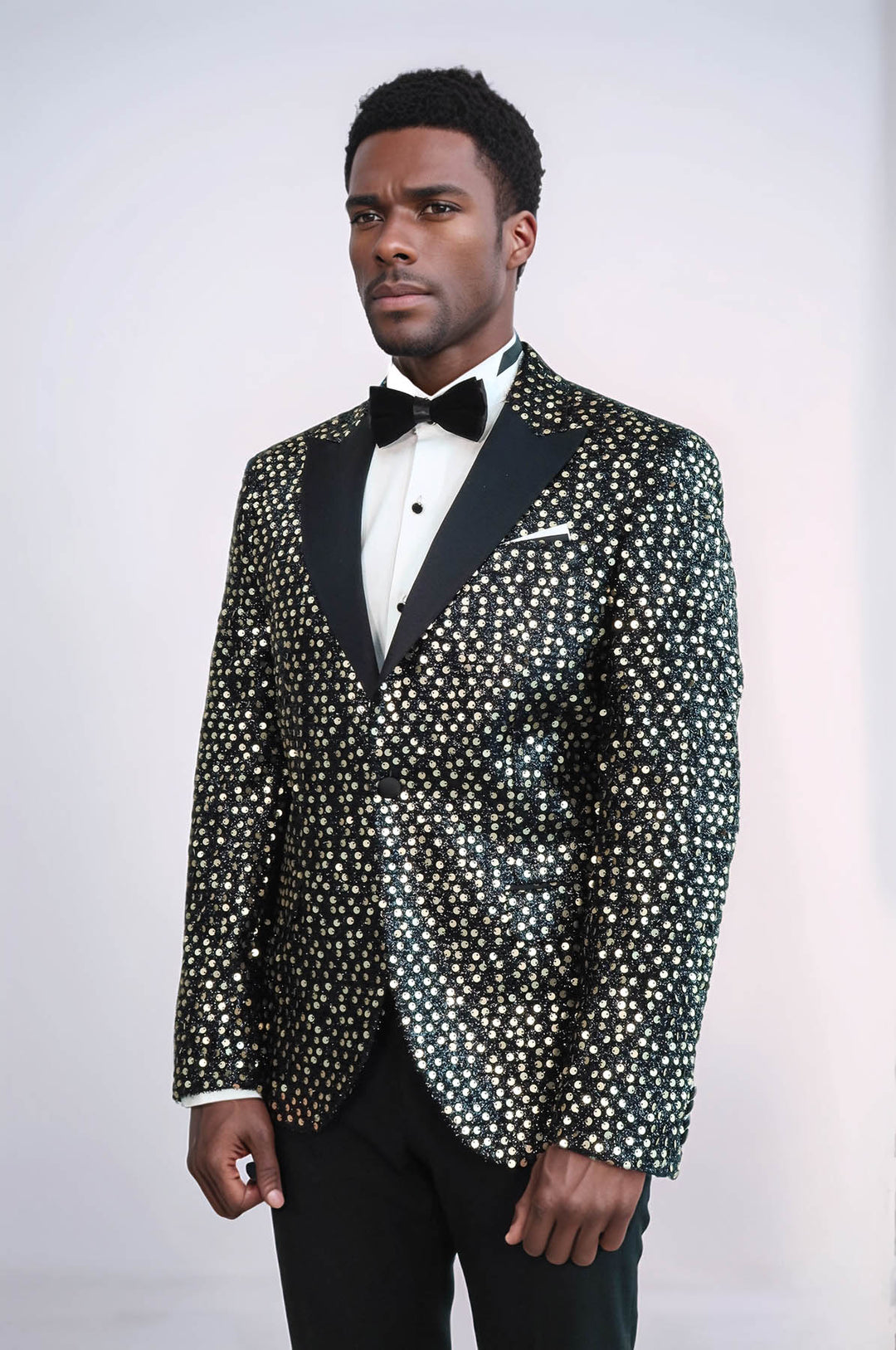 Smoked Sparkly Patterned Party Blazer and Trousers Combination Suit  - Wessi