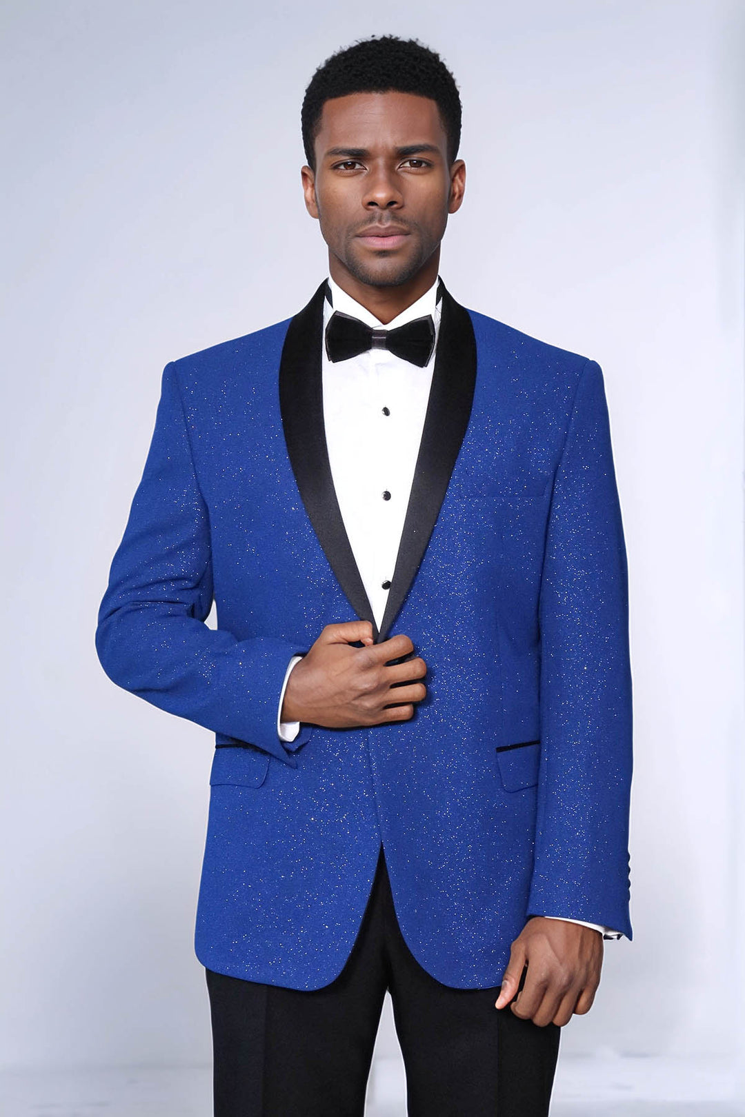 Solapa Chal Azul Marino Hombre Prom Blazer Y Combinación De Pantalón- Wessi