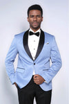 Blazer de fiesta para hombre azul cielo con solapa chal - Wessi