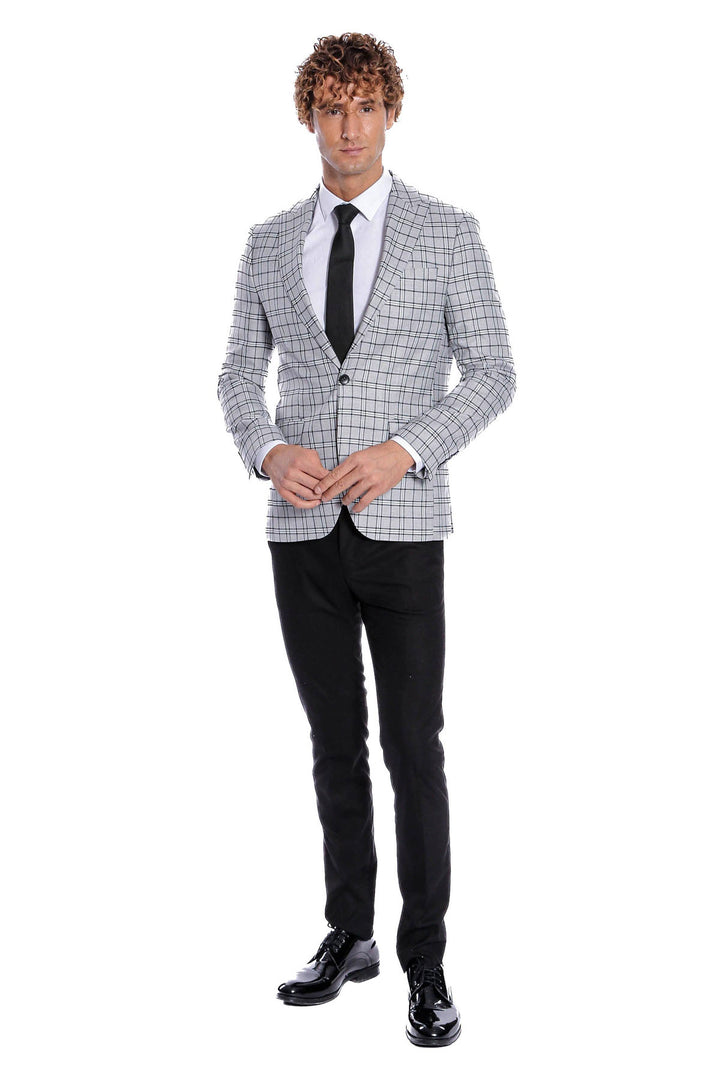 Checked Brown Men Blazer - Wessi