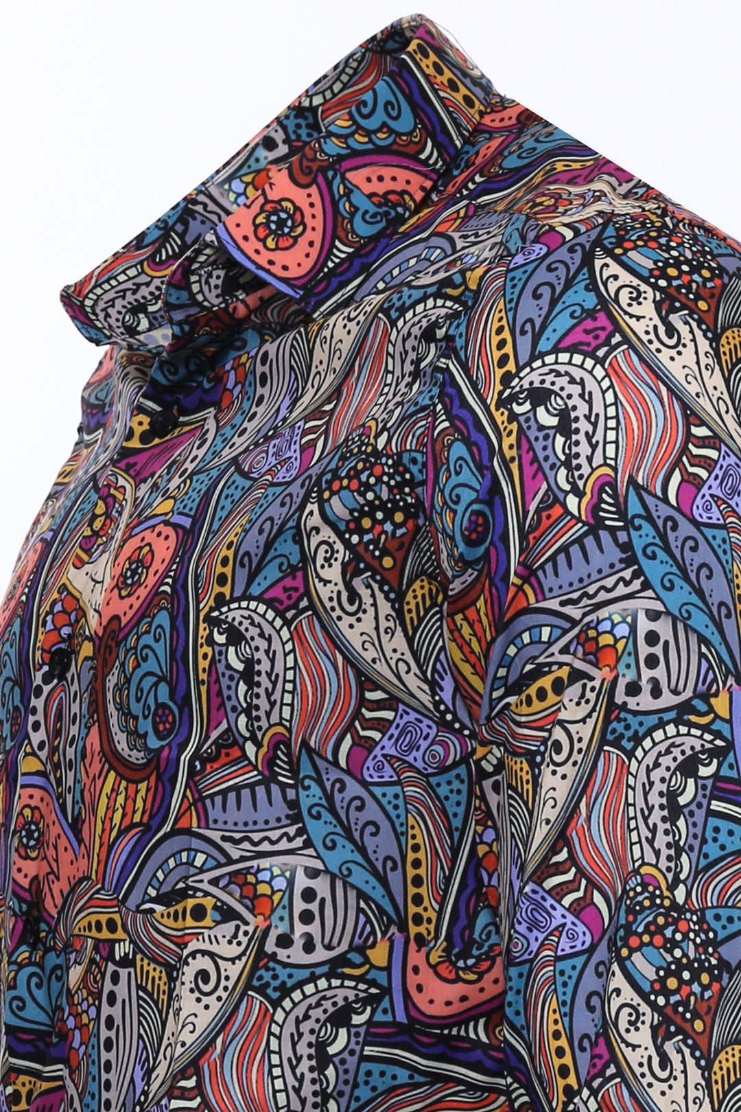 Patterned Slim Fit Long Sleeves Multicolor Men Shirt - Wessi