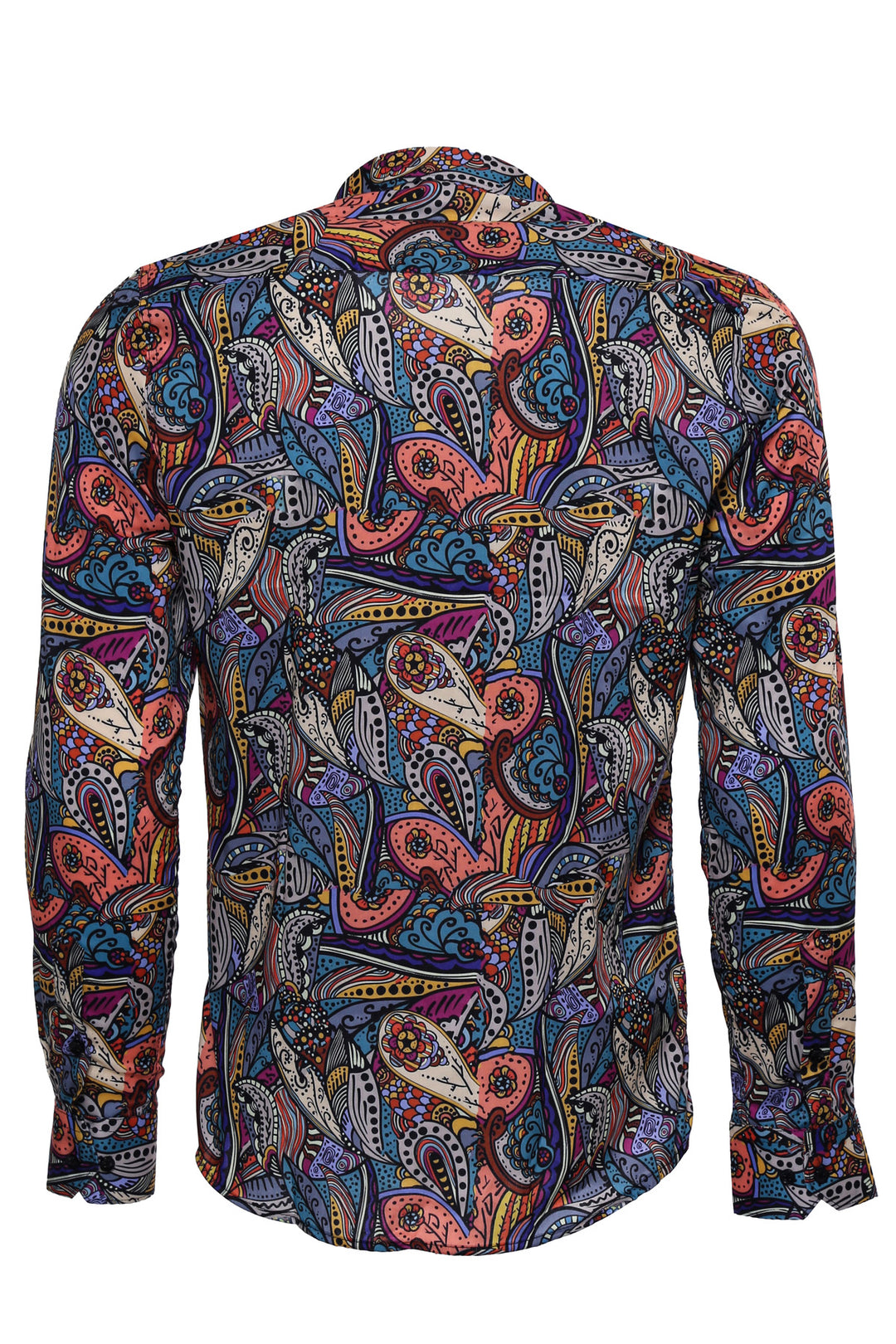 Patterned Slim Fit Long Sleeves Multicolor Men Shirt - Wessi