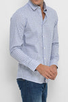 Slim Fit Plaid Patterned Navy Blue Shirt - Wessi