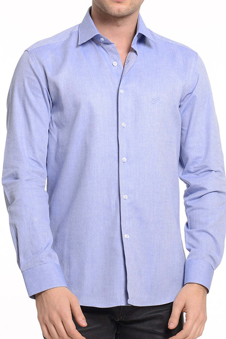 Oxford Patterned Blue Shirt - Wessi