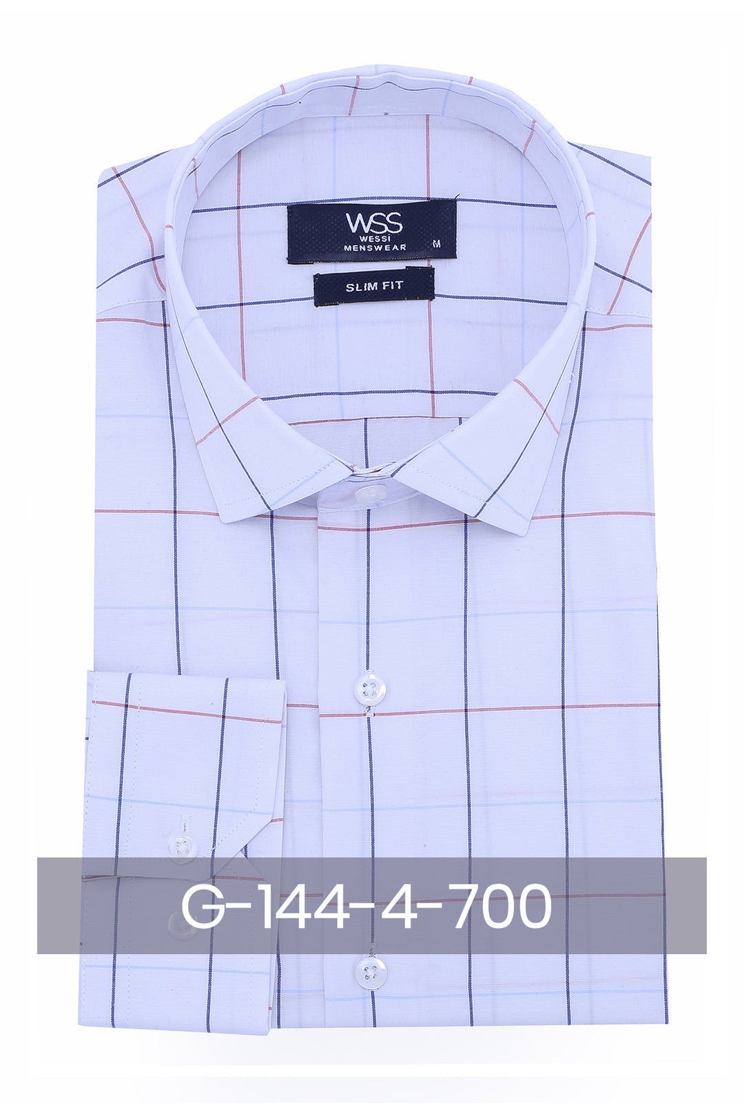 Chemise homme à carreaux coupe slim blanche | Wess