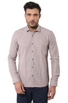 Patterned Slim Fit Beige Shirt - Wessi