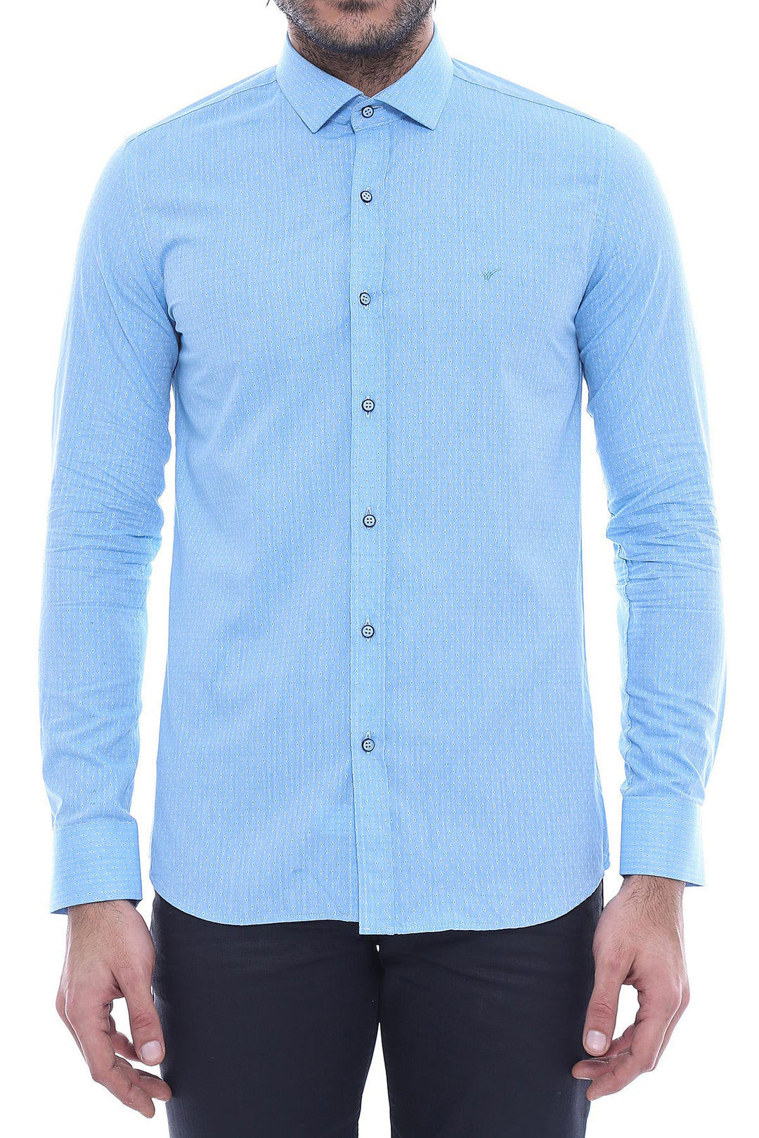 Light Blue Cotton Shirt for Men | Wessi