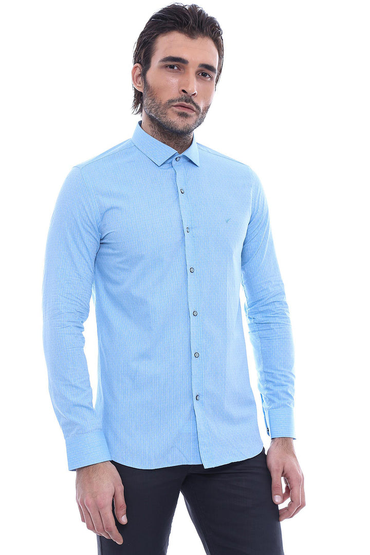 Light Blue Cotton Shirt for Men | Wessi