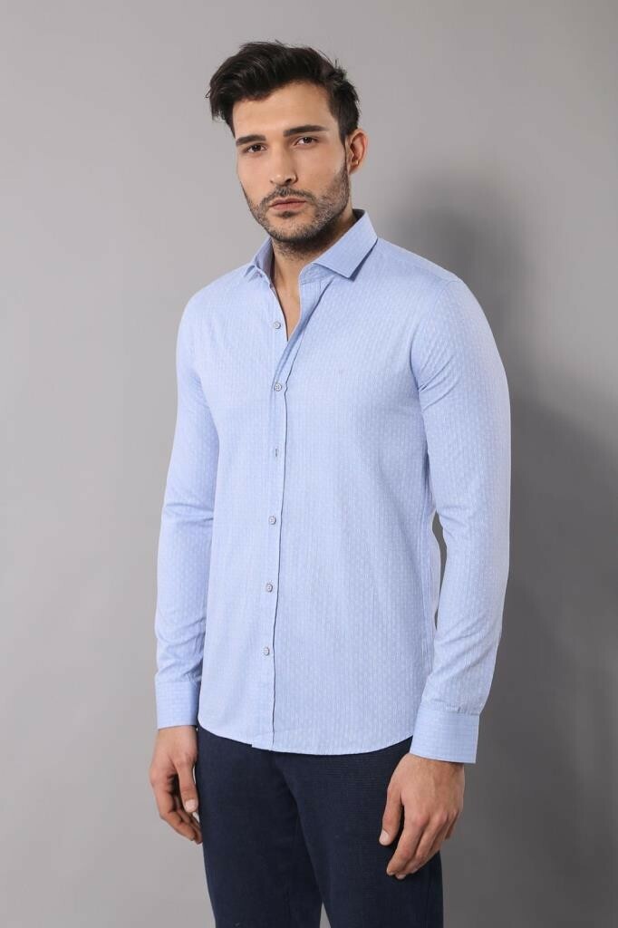 Light Blue Cotton Shirt for Men | Wessi