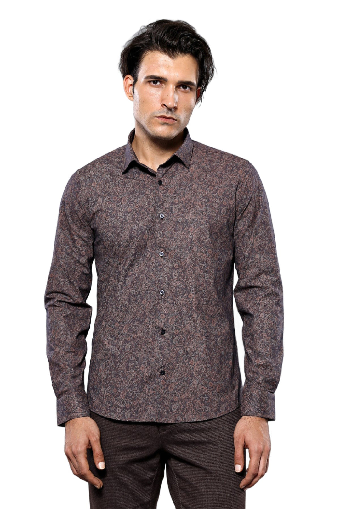 Chemise à motifs marron | Wessi - Wessi