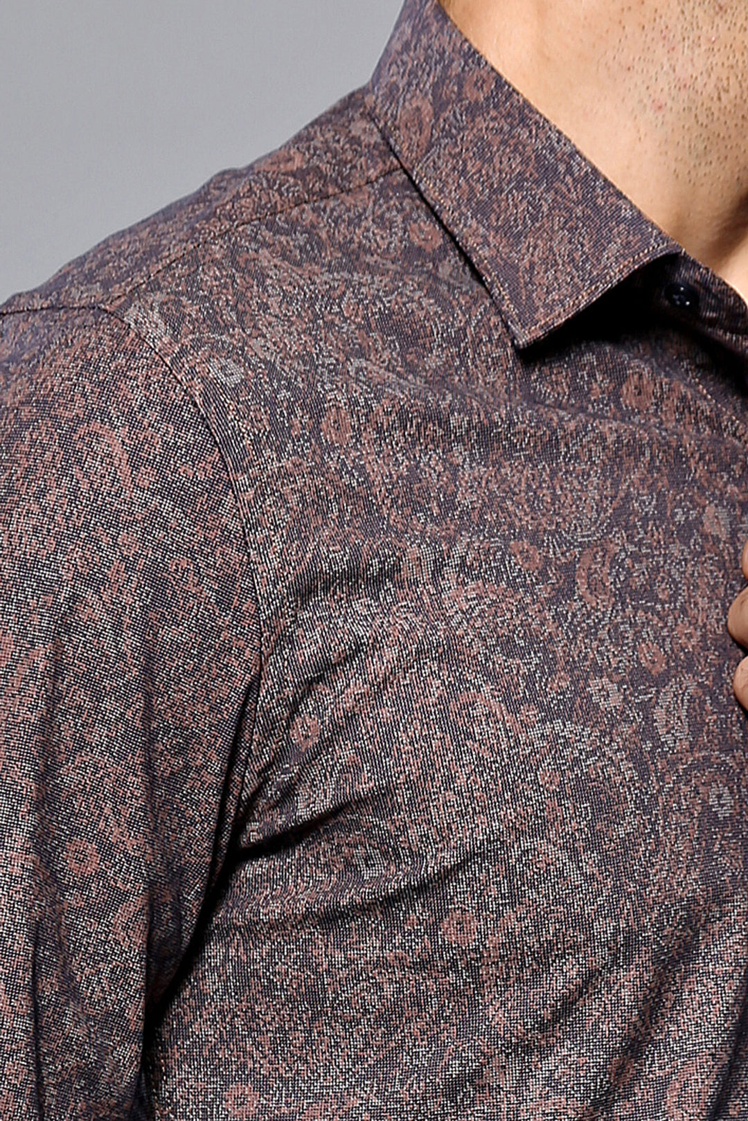 Chemise à motifs marron | Wessi - Wessi