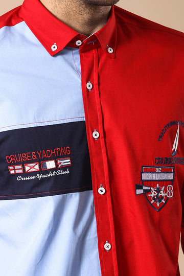 Camicia Cruise Yachting Crested Rosso-Bianco-Wessi