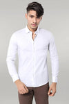 Stretch Cotton White Men Dress Shirt | Wessi