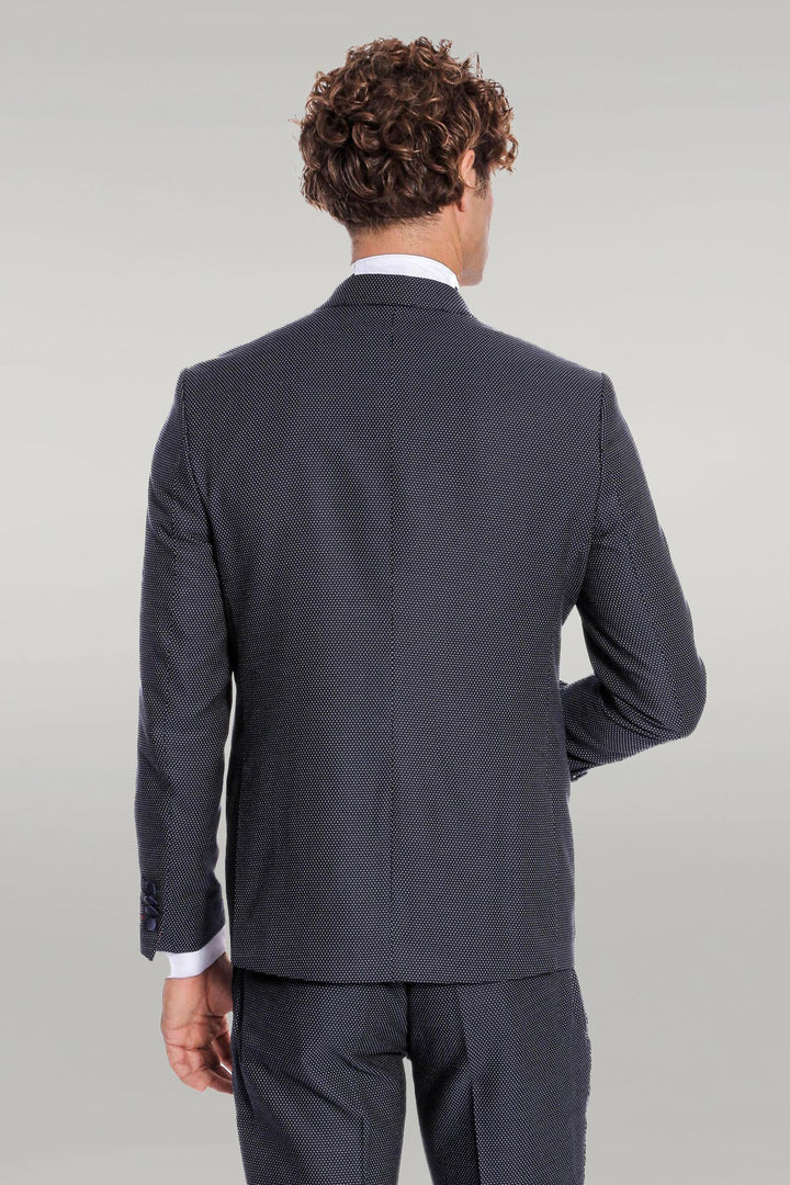 Navy Blue Tuxedo Suit - Wessi