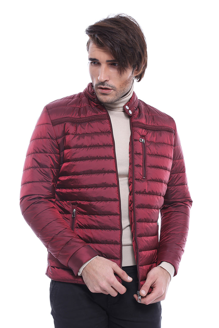 Burgundy Down Men Coat - Wessi