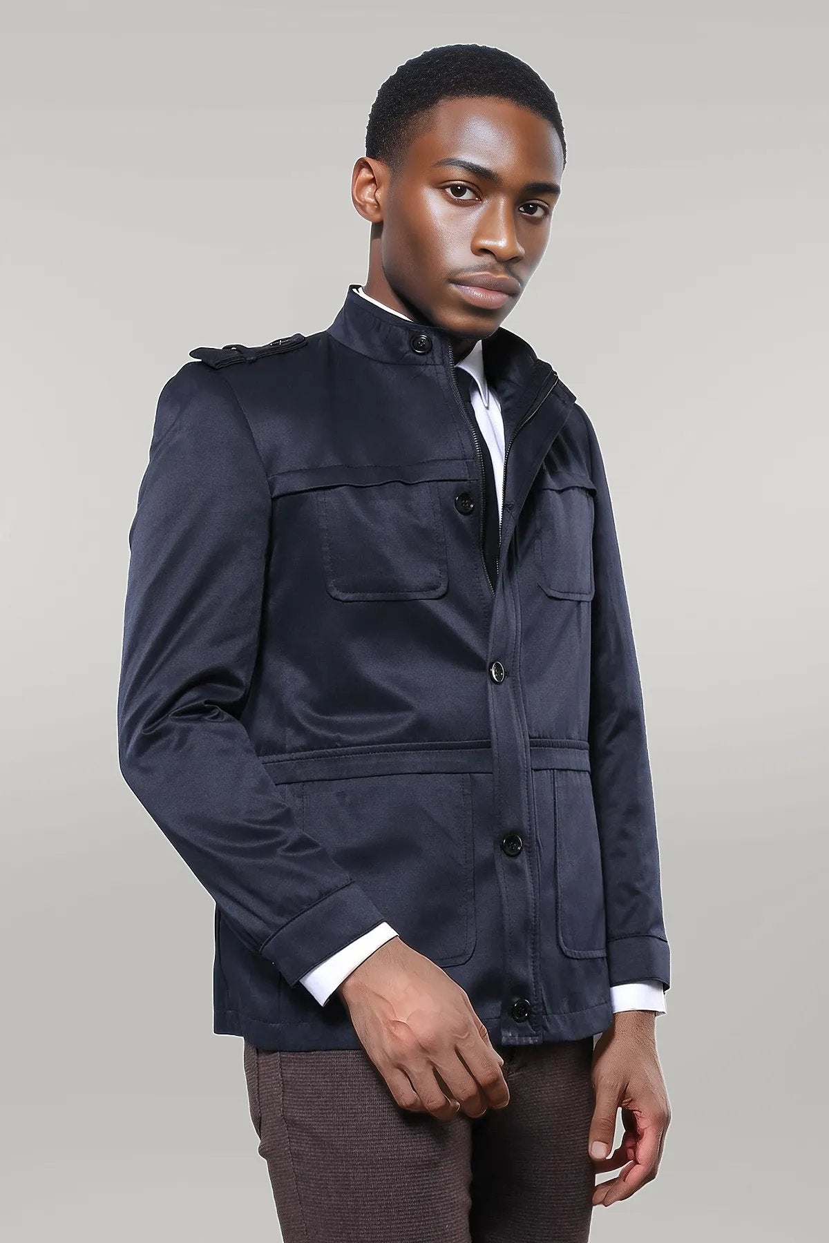 Navy blue short jacket hotsell