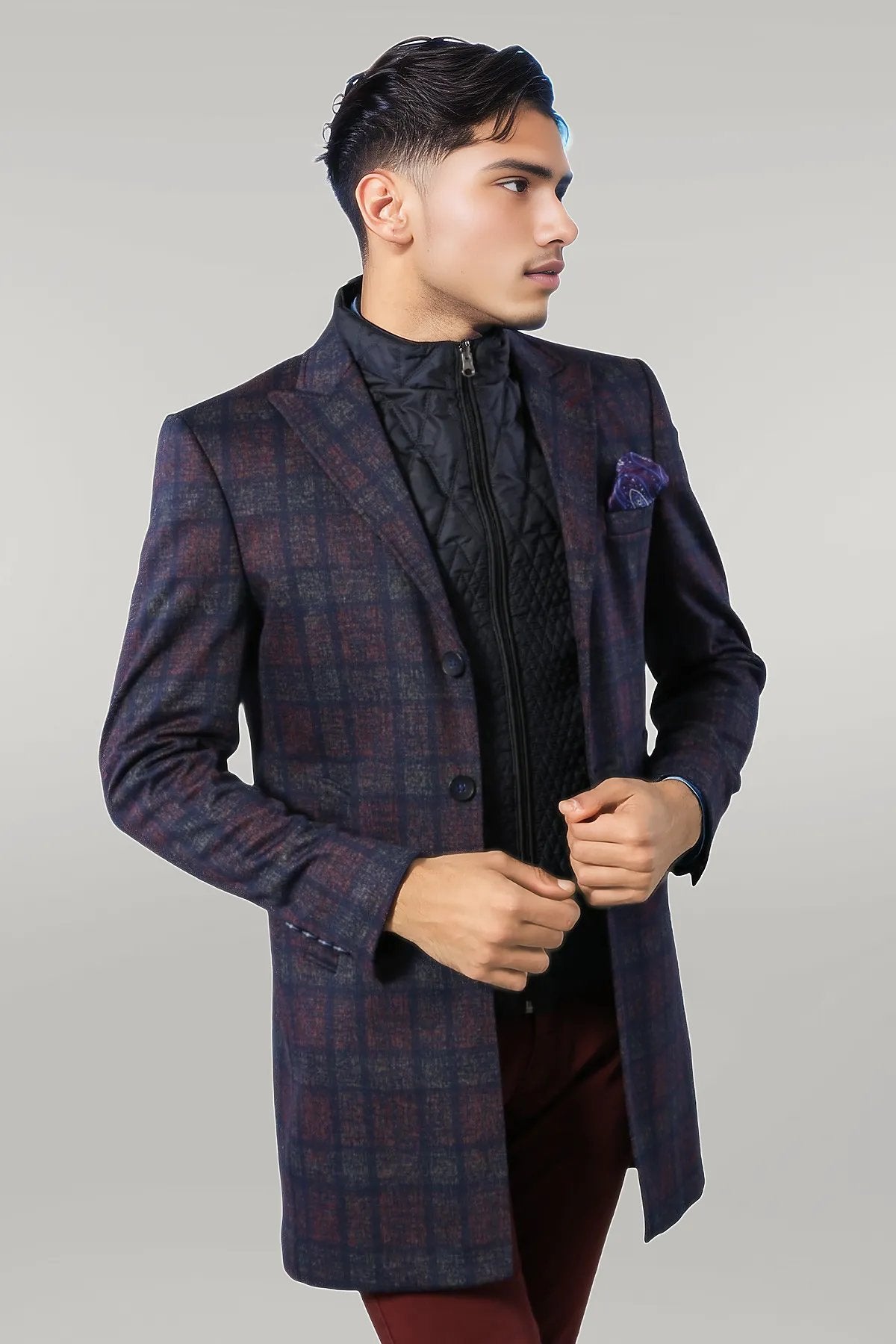 Manteau homme bordeaux best sale