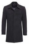 Anthracite Hidden Button Peak Lapel Coat - Wessi