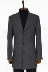 Manteau Homme Anthracite Laine à Revers Larges - Wessi