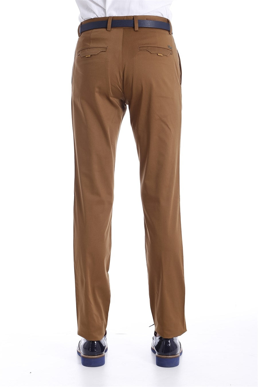 Slim Fit Plain Tan Pants-Wessi