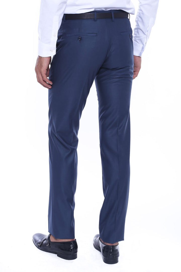 Pantalón Hombre Azul Marino Slim Fit Liso - Wessi