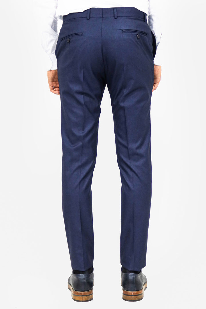 Plain Navy Blue Men Trousers - Wessi