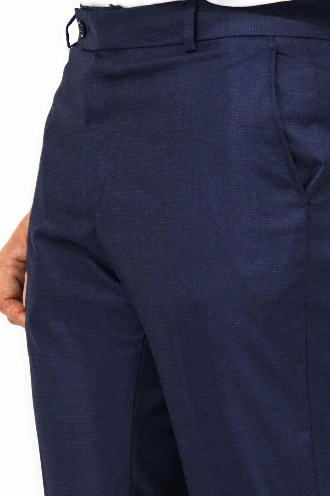 Plain Navy Blue Men Trousers - Wessi