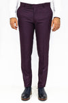 Plain Burgundy Men Trousers - Wessi