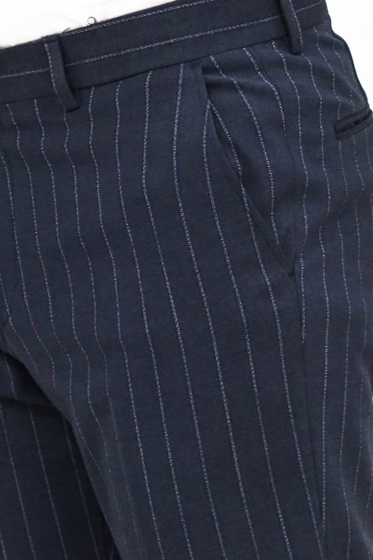 Dark blue striped pants online