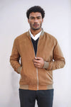 Manteau Bomber Homme Uni Avec Poches Zippées Tan - Wessi