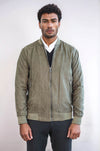 Manteau Bomber Homme Vert Clair Poches Zippées Unies - Wessi