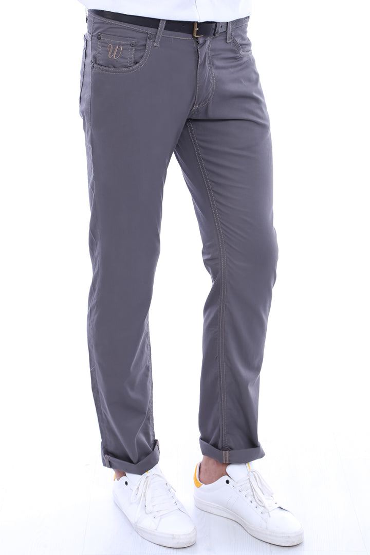 Gabardin Grey Men Pants - Wessi