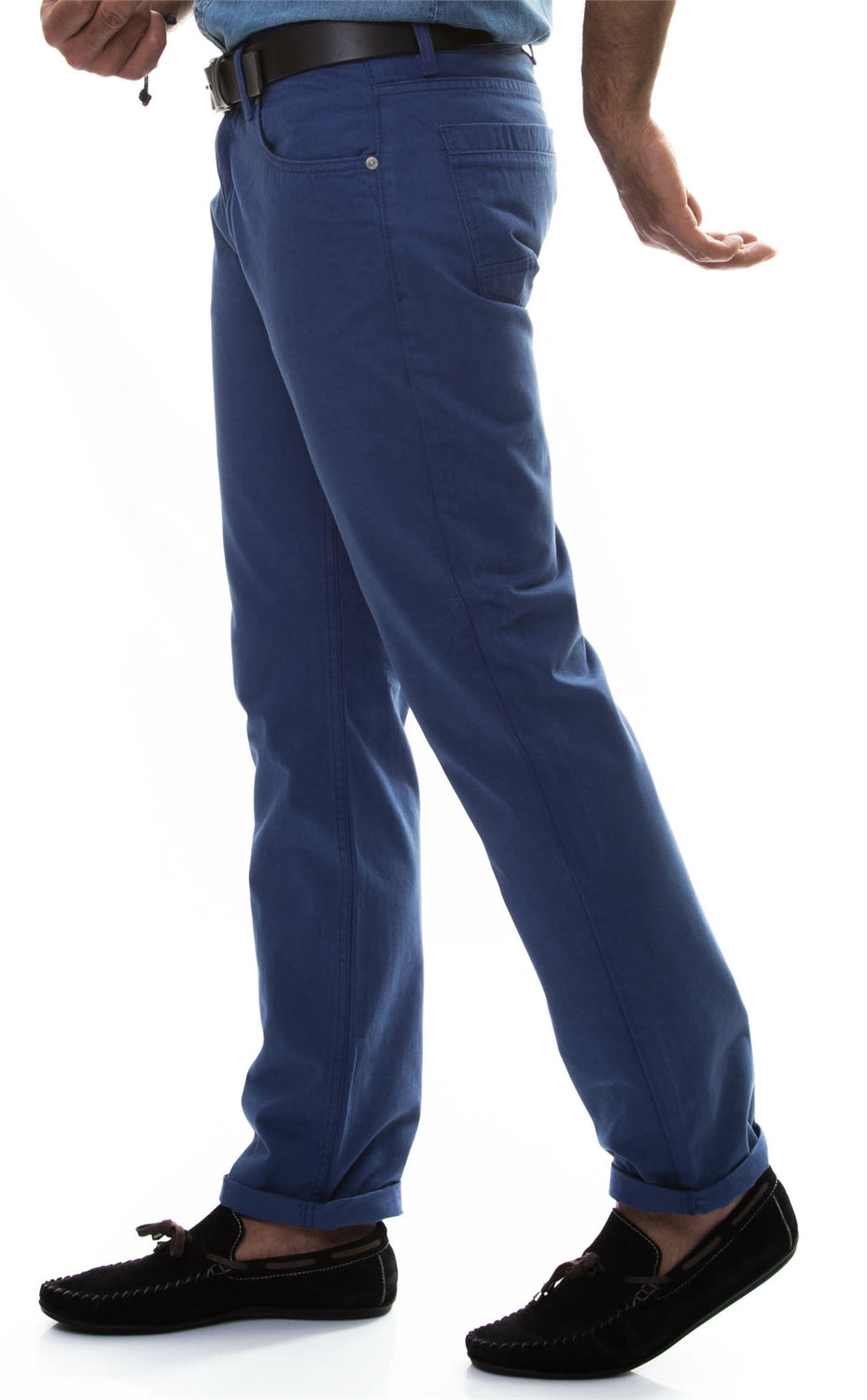 Slim Fit 5 Pocket Cotton Blue Men Trousers