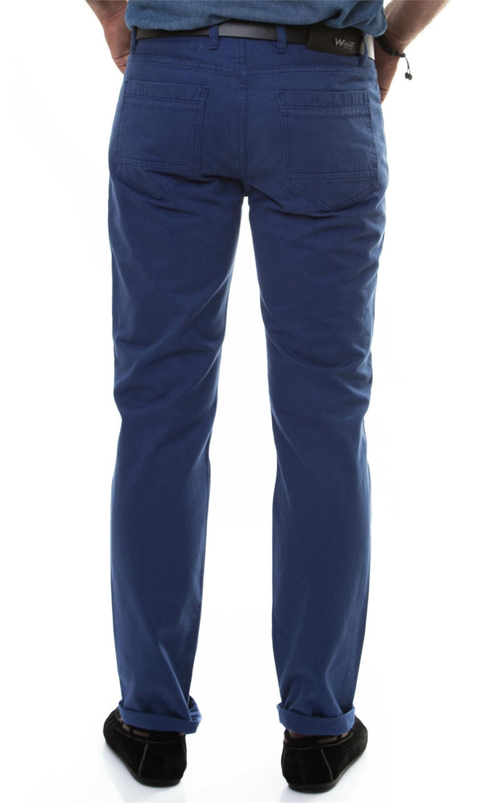 Slim Fit 5 Pocket Cotton Blue Men Trousers