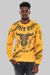 Patterned Slim Fit Yellow Sweatshirt - Wessi