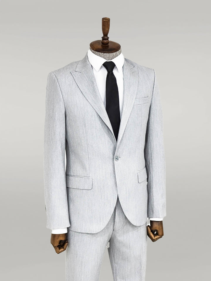 Traje de hombre 2 piezas liso slim fit gris claro - Wessi