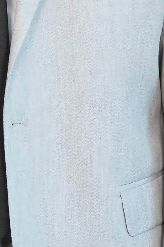 2 Piece Plain Slim Fit Light Grey Men Suit - Wessi