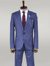 Patterned Two Piece Blue Men Suit - Wessi