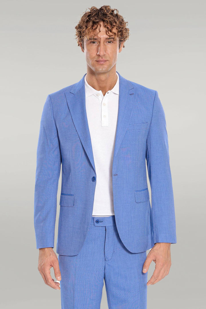 Traje de hombre azul claro 2 piezas estampado slim fit - Wessi