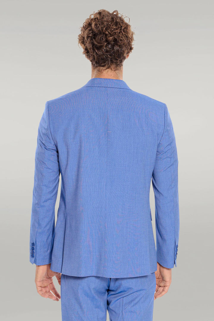 Traje de hombre azul claro 2 piezas estampado slim fit - Wessi