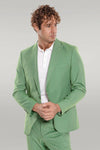 2 Piece Patterned Slim Fit Green Men Suit - Wessi