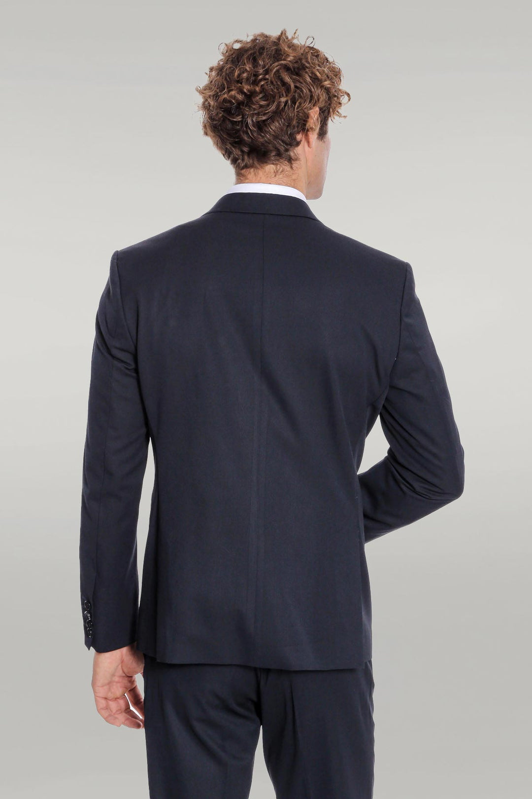 Plain 2 Piece Slim Fit Dark Blue Men Suit - Wessi