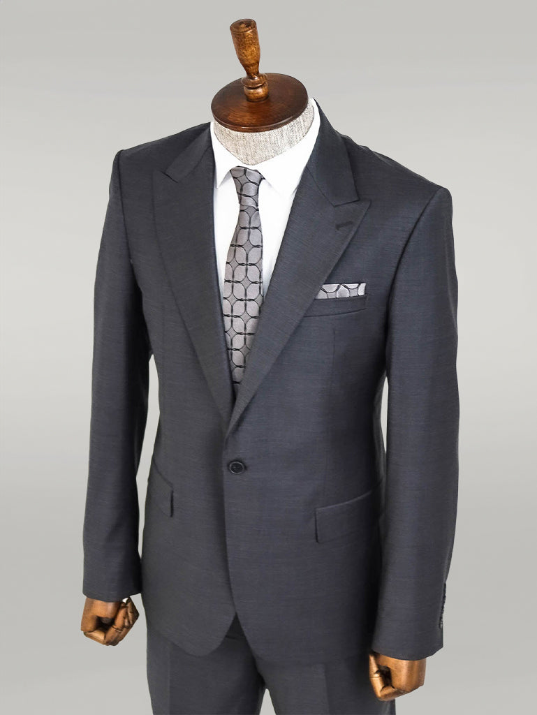 Dark Grey Wool Men's Suit - Wessi