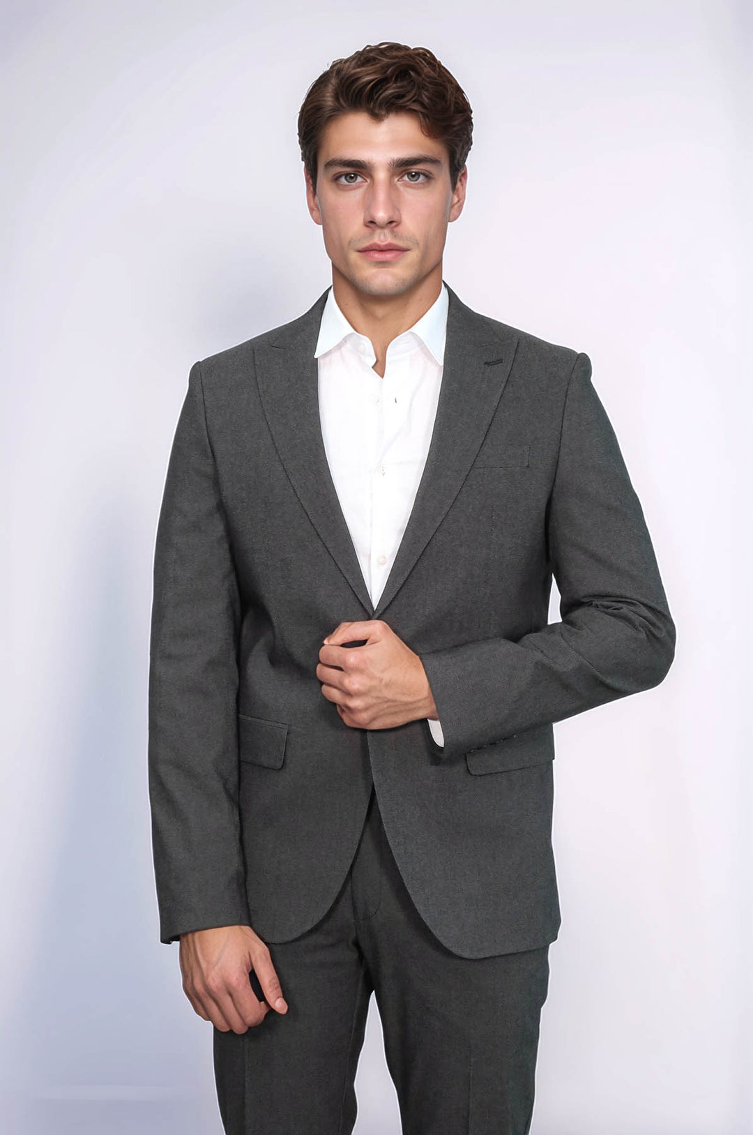 Single Buttons 2 Piece Black Men Suit - Wessi