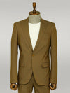 Single Buttons 2 Piece Tan Men Suit - Wessi